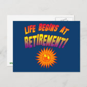 Carte Postale La vie commence à la retraite! (Devant / Derrière)
