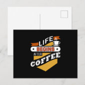 Carte Postale La vie commence après le café (Devant / Derrière)