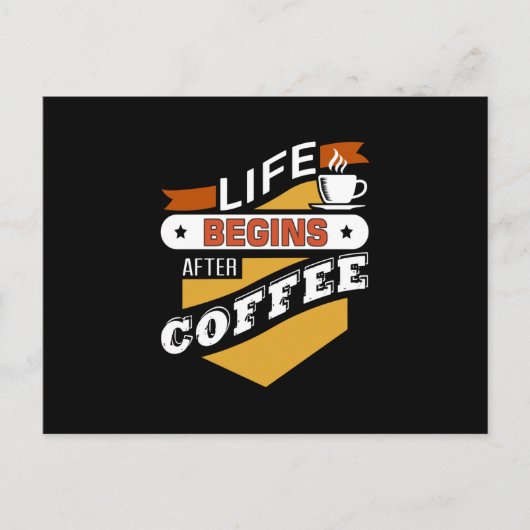 Carte Postale La vie commence après le café (Devant)