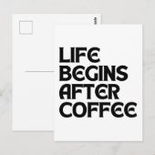 CARTE POSTALE LA VIE COMMENCE APRÈS LE CAFÉ (Devant / Derrière)