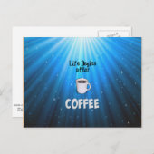 Carte Postale La vie commence après le café (Devant / Derrière)