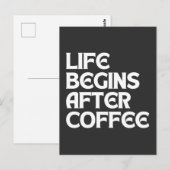 CARTE POSTALE LA VIE COMMENCE APRÈS LE CAFÉ (Devant / Derrière)