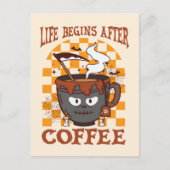 Carte Postale La vie commence après le café - Halloween de cuisi (Devant)