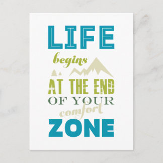 Carte Postale La vie commence la typographie des citations inspi