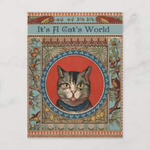 Carte Postale La vie de chat vintage pour chat classique victori