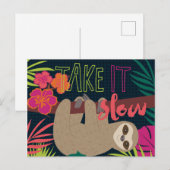 Carte Postale La vie de paresseux - Prenez votre temps (Devant / Derrière)