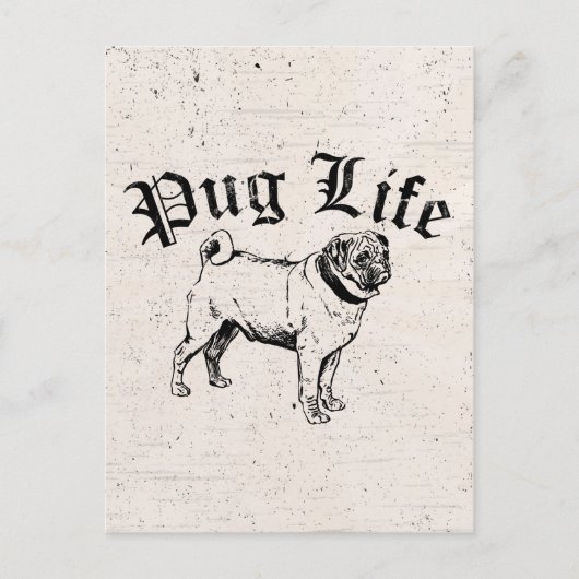 Carte Postale La vie de Pug Chien Gangster Drôle (Devant)