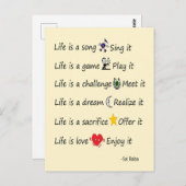 Carte Postale La vie est (Devant / Derrière)