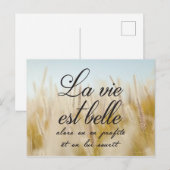 Carte Postale La vie est belle (Devant / Derrière)