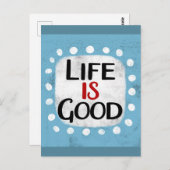 Carte postale La vie est belle (Devant / Derrière)