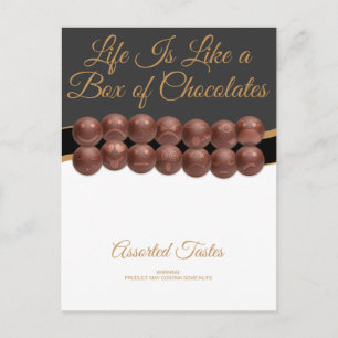 Carte Postale La vie est comme une boîte de chocolats