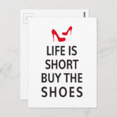 Carte Postale La vie est courte, achetez les chaussures (Devant / Derrière)
