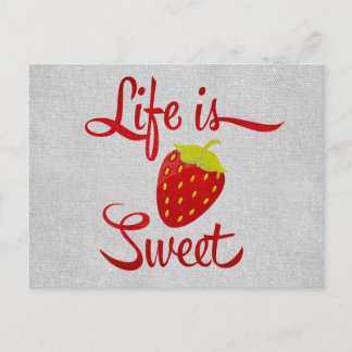 Carte Postale La vie est de la fraise douce