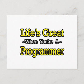 Carte Postale La vie est géniale...Programmeur