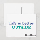 Carte Postale La vie est meilleure à l'extérieur (Devant / Derrière)