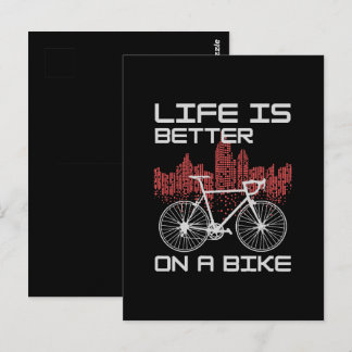 Carte Postale La vie est meilleure à vélo