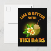 Carte Postale La Vie Est Meilleure Avec Les Bars Tiki (Devant / Derrière)