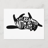 Carte Postale La vie est meilleure avec les chats | Typographie  (Devant)
