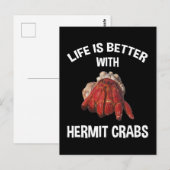 Carte Postale La Vie Est Meilleure Avec Les Crabes Hermites (Devant / Derrière)