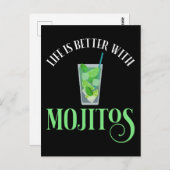 Carte Postale La Vie Est Meilleure Avec Mojitos (Devant / Derrière)
