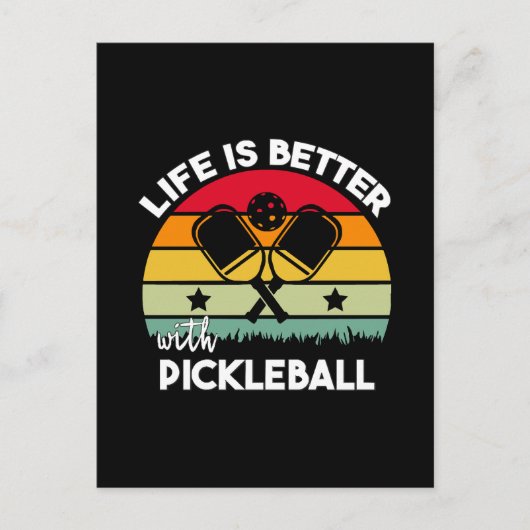 Carte Postale La vie est meilleure avec Pickleball (Devant)