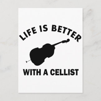 Carte Postale La vie est meilleure avec un violoncelle