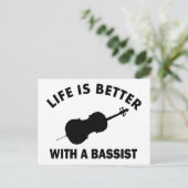Carte Postale La vie est meilleure avec une double basse (Debout devant)