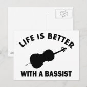 Carte Postale La vie est meilleure avec une double basse (Devant / Derrière)