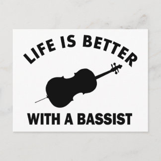 Carte Postale La vie est meilleure avec une double basse