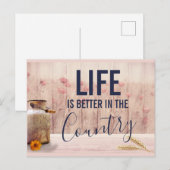 Carte Postale La vie est meilleure dans le pays Citation avec La (Devant / Derrière)