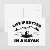 Carte Postale La vie est meilleure en kayak (Devant / Derrière)