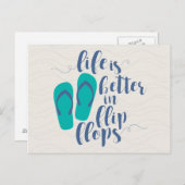 Carte Postale La vie est meilleure en tongs (Devant / Derrière)