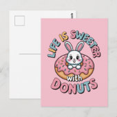 Carte Postale La vie est plus douce avec des donuts (Devant / Derrière)