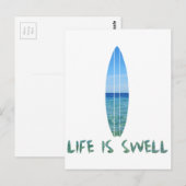 Carte Postale La vie est Surf de houle conception (Devant / Derrière)