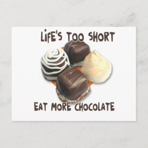 Carte Postale La vie est trop courte, mange plus de chocolat