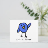 Carte postale "La vie est Tweet" (Debout devant)
