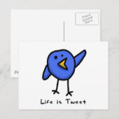 Carte postale "La vie est Tweet" (Devant / Derrière)