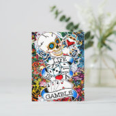 CARTE POSTALE LA VIE EST UN ART TATOO DE JEU (Debout devant)