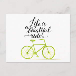 Carte Postale La Vie Est Un Beau Voyage Vert Lime