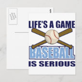Carte Postale La vie est un jeu, le baseball est sérieux (Devant / Derrière)