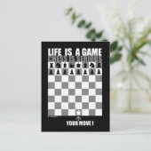 Carte Postale La vie est un jeu, les échecs sont sérieux (Debout devant)