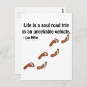 Carte Postale La vie est un voyage d'âme dans un véhicule peu fi (Devant / Derrière)