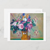 Carte Postale La vie morte avec les fleurs, Paul Cezanne (Devant / Derrière)