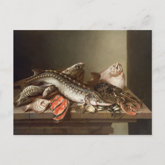 Carte Postale La vie morte du poisson sur une table (Devant)