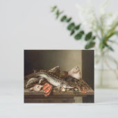 Carte Postale La vie morte du poisson sur une table (Debout devant)
