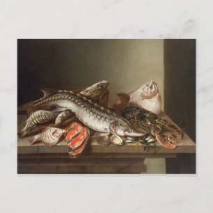 Carte Postale La vie morte du poisson sur une table