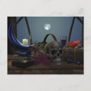 Carte Postale La vie morte éffrayante au clair de lune