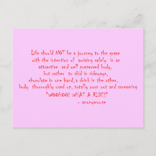 Carte Postale La vie ne doit pas être un voyage