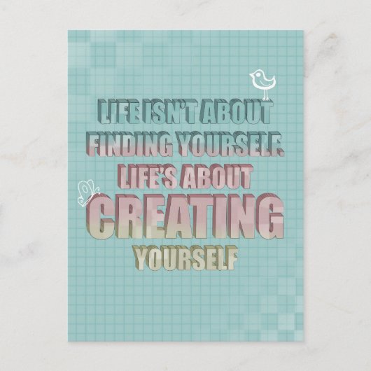 Carte Postale La vie n'est pas de se trouver Citer (Devant)