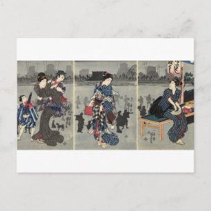 Carte Postale La vie quotidienne japonaise aux alentours des ann